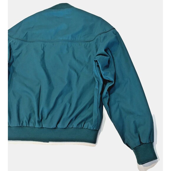 Towncraft VTG 80s 90s Teal Turquoise Full Zip Lightweight Bomber Jacket Mens M - Picture 7 of 10